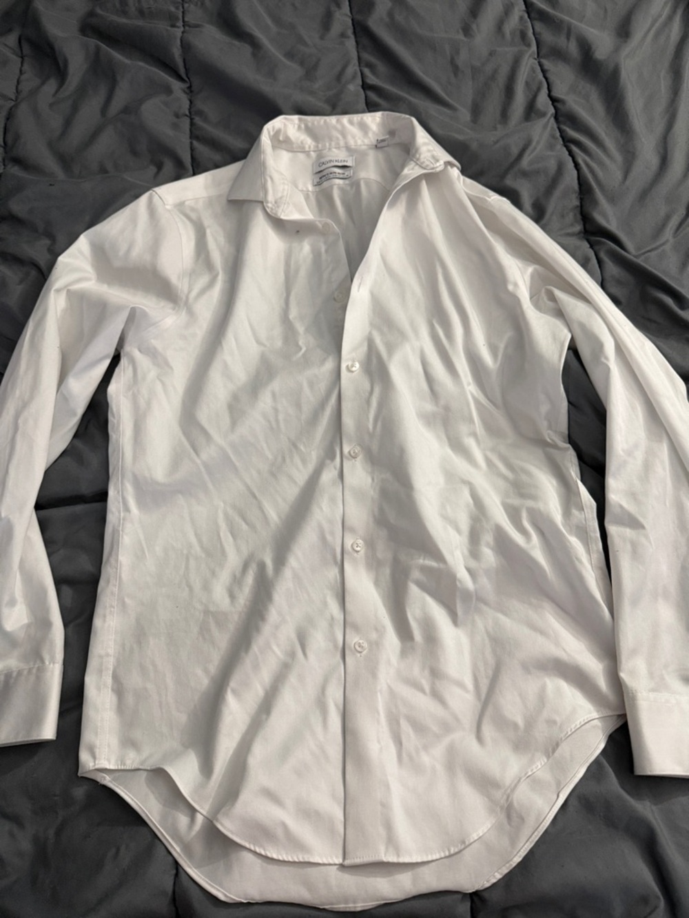 Calvin Klein White Long-Sleeve Dress Shirt
